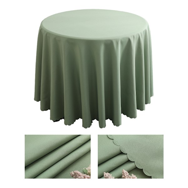 Round Polyester Tablecloth, Machine Washable - Grass Green 200cm