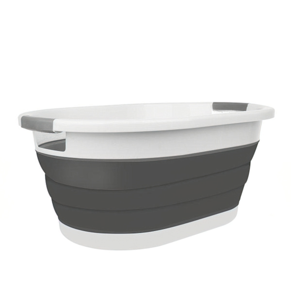 Foldable Laundry Basket / Tub - Foldable Basket 25L grå gray