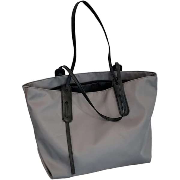 Kvinnors rymliga handväska Tote Canvas väska Casual Crossbody väska Vattentät axelväska Resväska (grå)