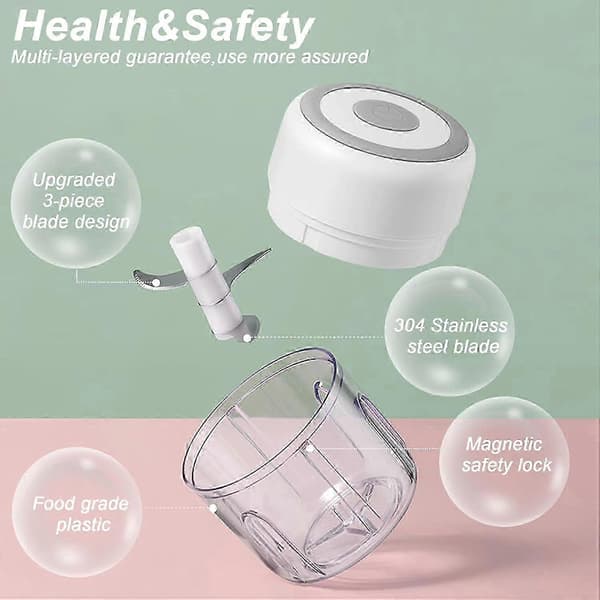 Elektrisk vitlökshackare, 250 ml grönsakshackare, mathackare, USB Mini vitlökshackare 2025