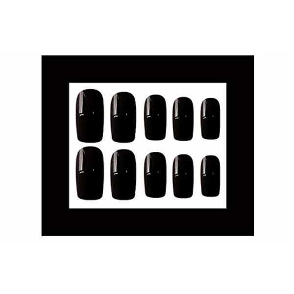 1 stk. manicure falske negle (D65 firkantet hoved ren sort [lim model])Skønhed og sundhed