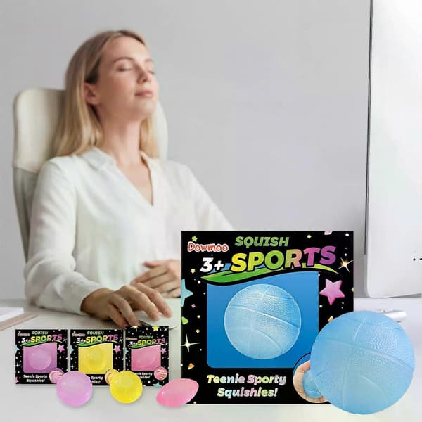 Fidget Legetøj Stressbolde til Børn og Voksne - Rugby Squishy Bold Klemmelegetøj, Strækbar Klemme Stressaflastende Squishy Bold til Angst/Terapi, Squishy 6 cm