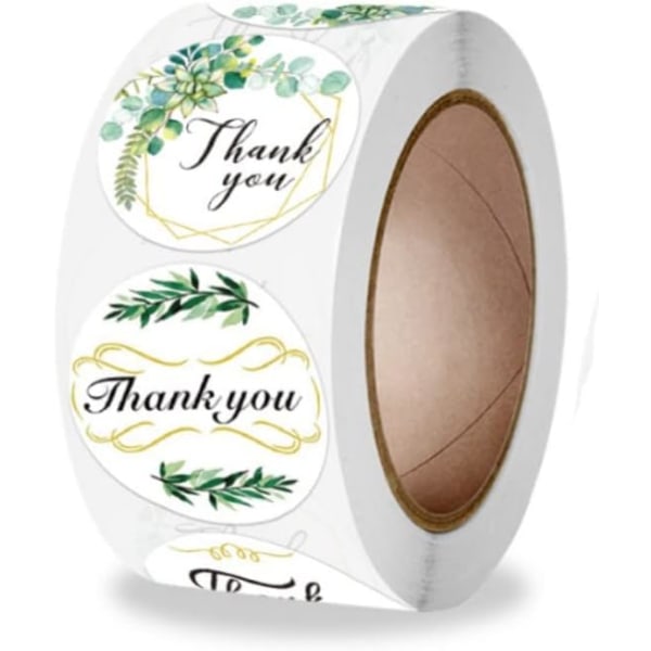 Greenery Floral Tack Stickers, 500 st gröna bladklistermärken för gratulationskort, presentförpackningar, småföretag, bagerier, handgjorda varor