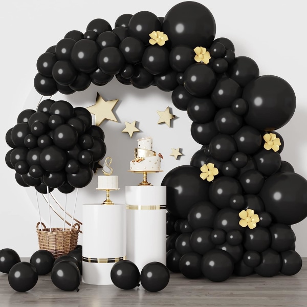 129st svarta ballonger latexballonger olika storlekar 18 12 10 5 tums festballongsats för festdekoration
