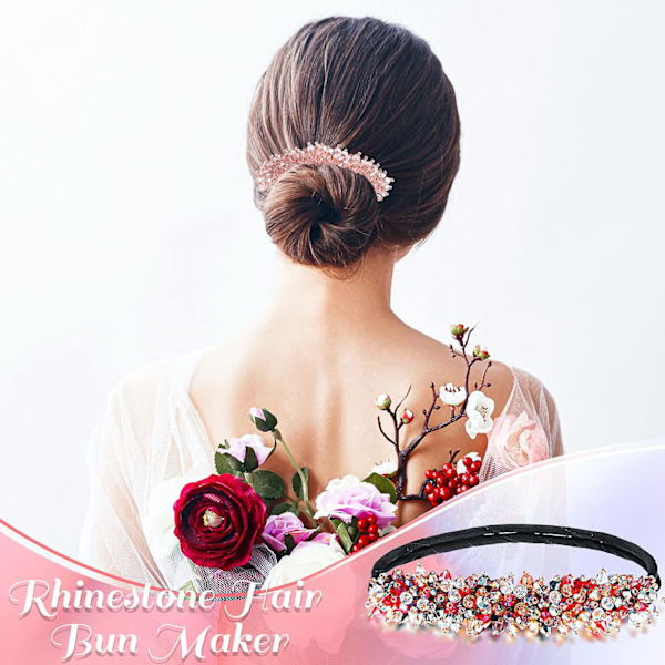 4 stk. Rhinestone hårknute maker magisk hårstyling Deft Bun elegant enkel Bun Maker (mørk farge)