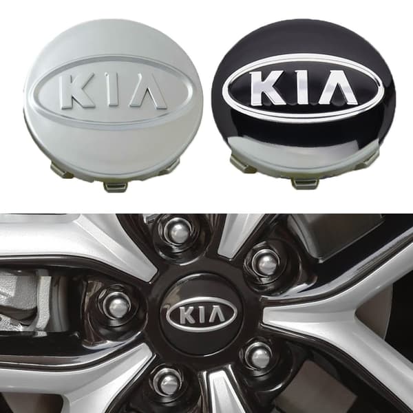 4-Pack - Compatible Kia Center Caps / Compatible Wheel Hub Emblems - K3K4K5kx3 (silvery)