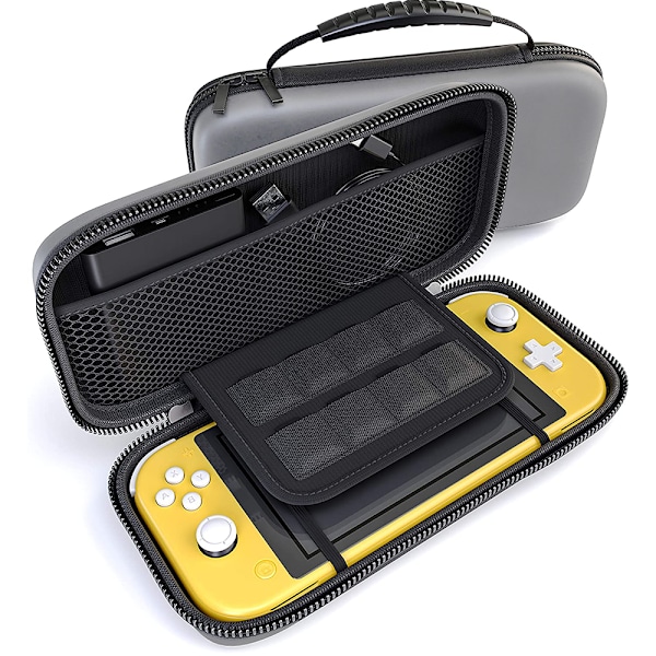 Oppbevaringsveske for Switch Lite, bærbar anti-fall hard veske, reiseveske - sølvgrå