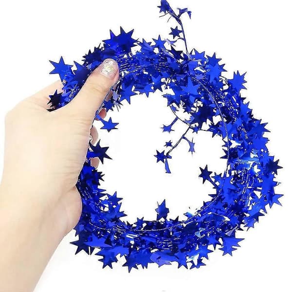 2 ruller med glitrende stjerne-girlandere med wire til juletre, bursdag, fest, festlig pynt