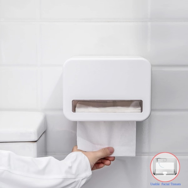 WC-paperirullan pidike seinälle kiinnitettävä kasvopaperiannostelija vedenpitävä/pölytiivis/kissankestävä itseliimautuva rullapaperitelineet - Ei porausta