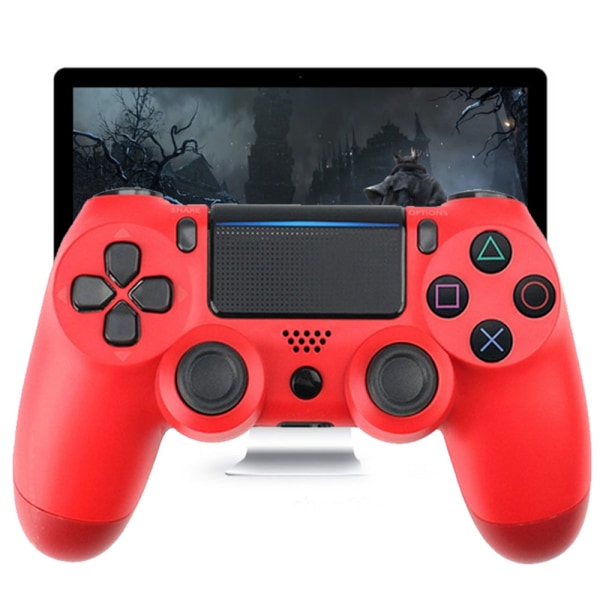 Trådlös spelkontroll Controller Bluetooth Dual Head Gamepad Joystick Gamepad kompatibel med spelkonsol 4-röd