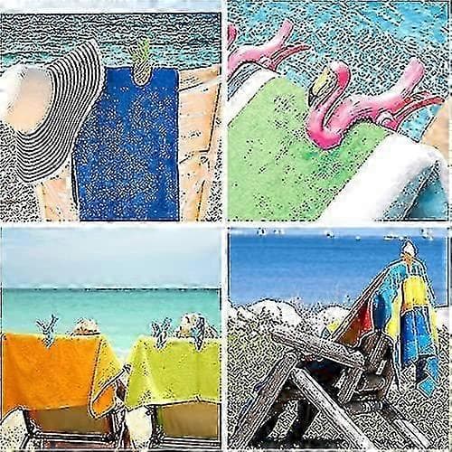 6 st stora handduksklämmor i plast för strand, pool, solstolar och tvätt