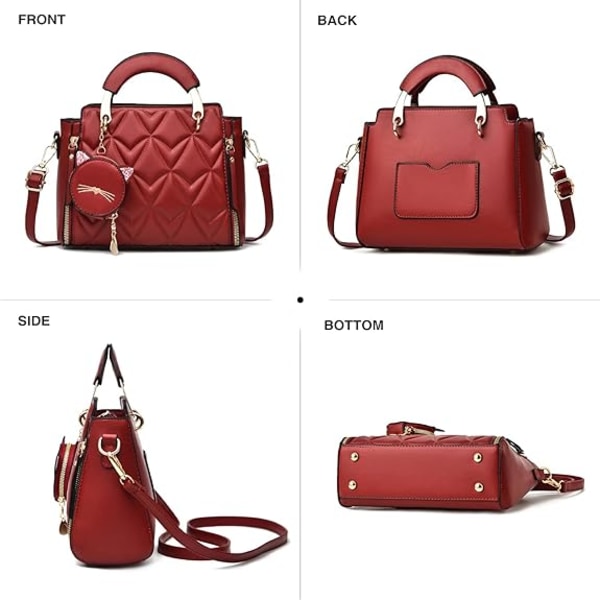 Moderne Punge og Håndtasker til Kvinder Damer Læder Top Håndtag Satchel Skuldertasker Små Totes