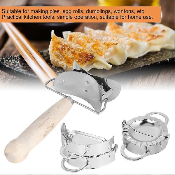 304 Rustfrit Stål Manuel Dumpling Maker Sæt med Dumpling Indpakningsværktøj Køkken Gadgets