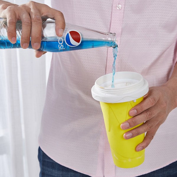 Kryc-Hemmagjord smoothiekopp, en-squeeze iskopp, kylkopp, snabb kylning på sommaren, skaka och pressa kopp yellow 301-400ml