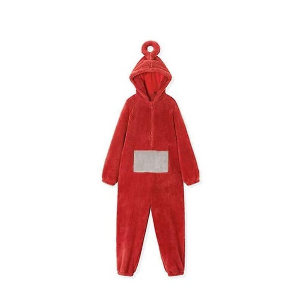 Anime Teletubbies Kostym Vuxen Julpyjamas Pyjamas Sovkläder Jumpsuit Röd Ed Ed S