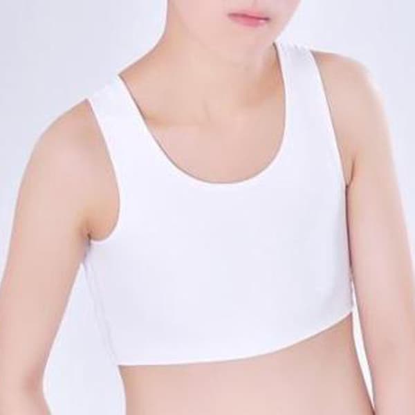 Mote Kompresjonsbrystbinder Kvinner Ermeløs Vest Solid Kort Tank Topper Hvit White XL