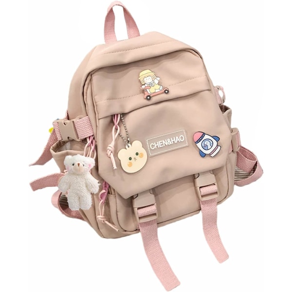 kawaii ryggsäck tjej skolväska vattentät nylon med kawaii hänge söt pin mini ryggsäck