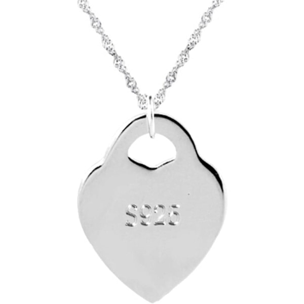 Journey Studio Hjärtformad Halsband med Berlock Jag Älskar Dig till Månen och Tillbaka Graverad Bokstav Tröjkedja Alla Hjärtans Dag Present Silver