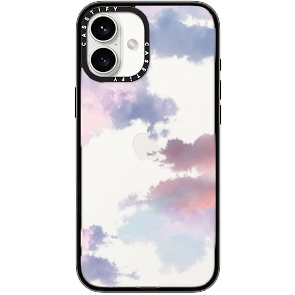 Kompakt iPhone 16 Pro Max Deksel [Lettvekt / 1,2 m 2X Militær Grad Fallbeskyttelse/Slank] - Kirsebær - Klar Svart Clouds iPhone 16 Plus