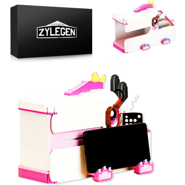 Unicorn Pennshållare Set, Tissue Boxhållare Set, Organizer, DIY Craft Kit, Back to School Present, Kontorsmaterial