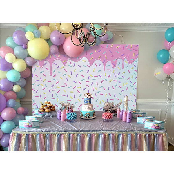 Donut Baggrund Donut Fødselsdag Sød En Drys Party Dekorationer Foto Baggrunde Donut Voks Op Baby Shower Fotografi Baggrund (7x5ft)