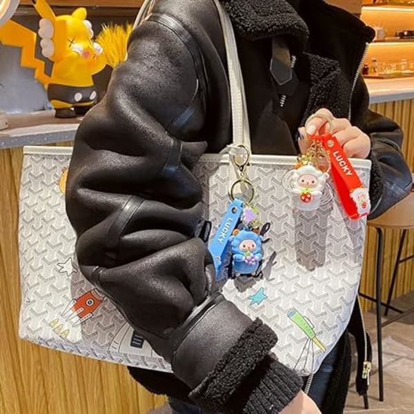 Sød nøglering Kawaii Anime nøgleringe tilbehør, tegneserie -Får baa baa-pink holder appelsiner