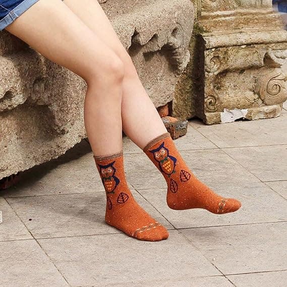 Owl 3 Pairs Women's Socks Warm Thermal Wool Socks Knitted Women's Socks
