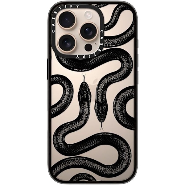 Kompakt iPhone 16 Pro Max Deksel [Lettvekt / 1,2 m 2X Militær Grad Fallbeskyttelse/Slank] - Kirsebær - Klar Svart Black Kingsnake iPhone 16 Pro
