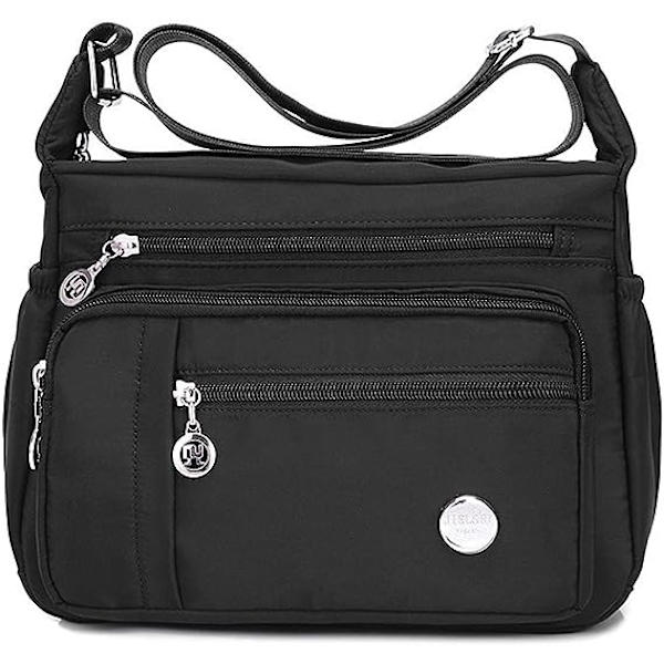 Kvinners skulderhåndveske romslig veske med flere lommer dame crossbody veske mote tote topphåndtak veske