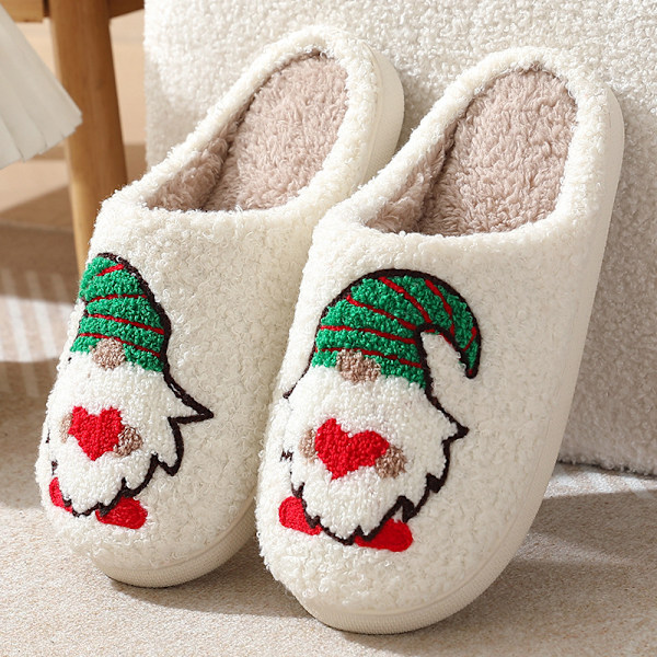RUYI Jule-Tøfler til Kvinder og Mænd - Plys Tøfler, Vintertøfler Varme og Fluffy, Skridsikre Letvægts Bløde Tøfler, Julegaver Dwarf 40-41 (suitable for size 39-40)