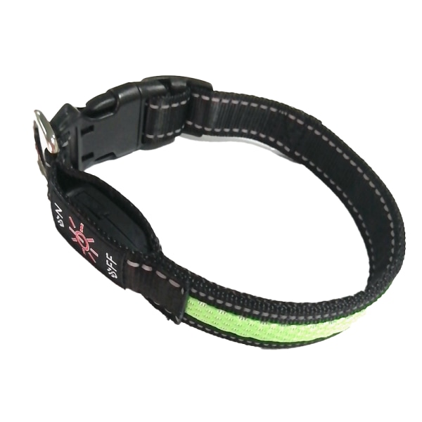 Justerbara USB -uppladdningsbara ljusemitterande halsband för husdjur, små hundar och katter-grön