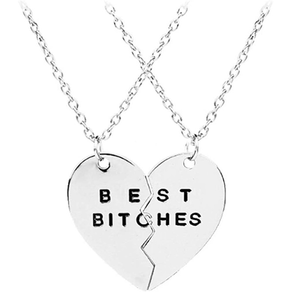 Sydänsauma riipus kaulakoru Best Bitches kirjain hyvä ystävä Choker ihana ystävyyslahja luova