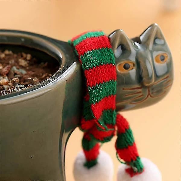 Succulent Plant Pot Interesting Cat Shaped Planter Ceramic Garden Pot Ornament For Office Black