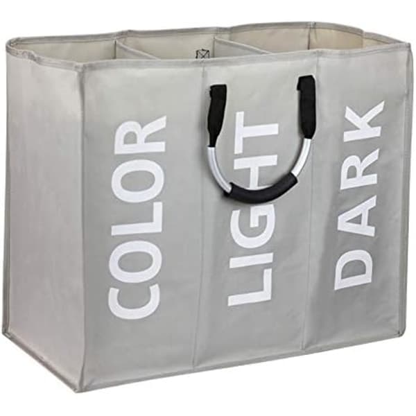 Double Laundry Hamper with Lid and Removable Laundry Bags Apricot L Apricot Apricot