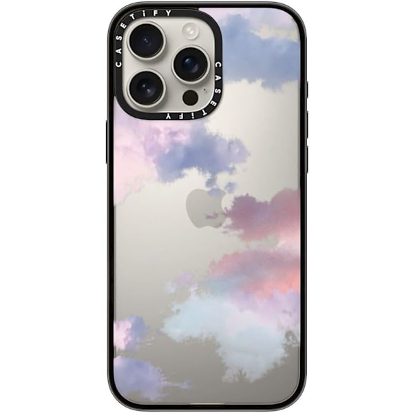 Kompakt iPhone 16 Pro Max Deksel [Lettvekt / 1,2 m 2X Militær Grad Fallbeskyttelse/Slank] - Kirsebær - Klar Svart Clouds iPhone 16 Pro Max