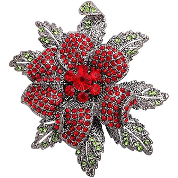 Retro Blomformade Broscher Bling Diamantprickade Romantiska Blom Broschnålar för Kvinnor Flickor