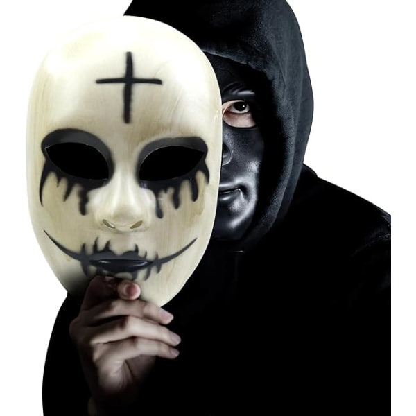 The Purge Anarchy Evil Smiley Mask Skräck Killer GOD Mask Halloween Film Kostym Cosplay Mask