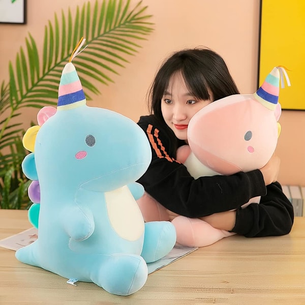 Söta plyschdjur dinosaurie plyschleksaker 11,8 tum mjuk plyschdocka Dino plyschdjur för barn presenter för pojkar flickor (blå, 11,8 tum/30 cm)