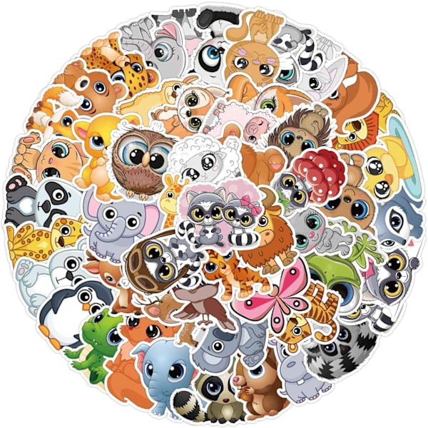 50 stk. Tegnefilm Dyre Stickers til Børn, Søde Dyre Stickers Unikke Dekorationer til Vandflasker, Laptops, Telefoner, Scrapbooking, Journaling, Kande Dekaler