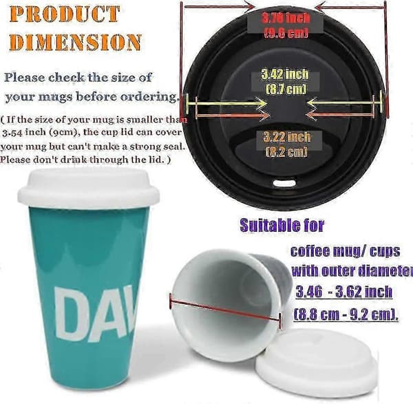 6 delar silikon dricklock mugglock, återanvändbara kaffekoppslock kaffe Qi Cheng