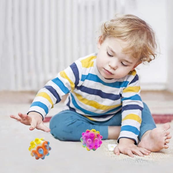 2 stk. Pop Stressbolde Fidget Legetøj 3D Fidget Klemmebold Legetøj til Børn og Voksne