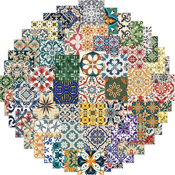 60 kpl Laatta Tarroja Pakkaus, Vedenkestäviä Graffiti Tarroja Kannettavalle Vedenpullolle Hydro Flaskille Scrapbookingille Rullalaudalle, Vintage Vinyl Tarrat Tarrat