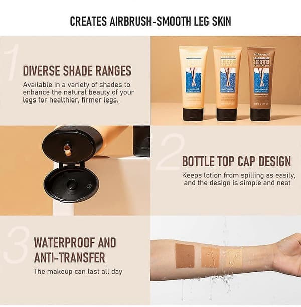 Vattentätt benmakeup för åderbråck och tatueringstäckning, överförs ej, kroppsmakeupfoundation, 118 ml (3 nyanser) BRONZE