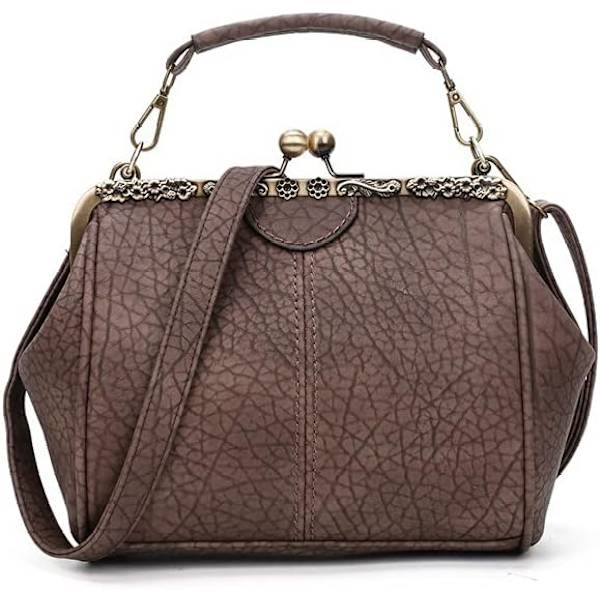 Retro Hollow Handväska för Kvinnor Läder Axelväska Kväll Kuvertväska Kiss Lock Stängning Crossbody Väska Handväska