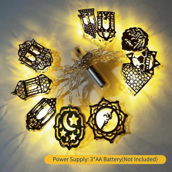 2025 Senaste Modell 1,5m 10led Eid Ramadan Ljusslinga Slottformad Lampa Led