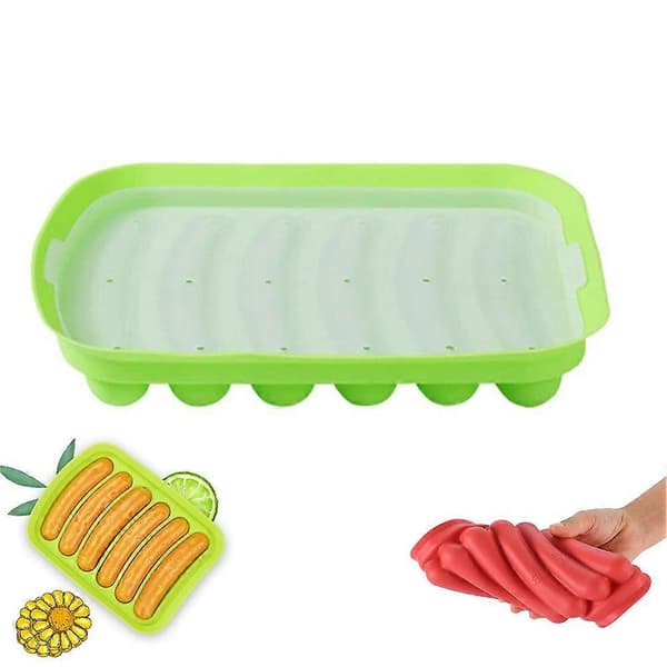 Silikonpølseform DIY Hjemmelaget Babymat Dampbaking Green