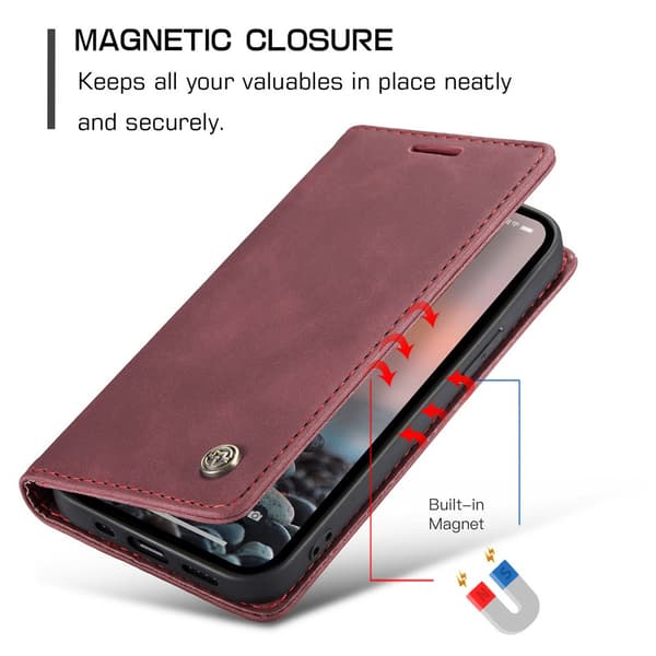 CaseMe Slim Lompakkokotelo iPhone 15 Pro Punainen