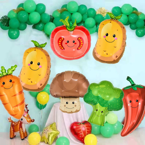Kartoffelballons Gemüseballons Gemüse Folienballons Veggie Themenparty Dekorationen Ballons für Themenparty Dekorationen Zubehör 5 Stück