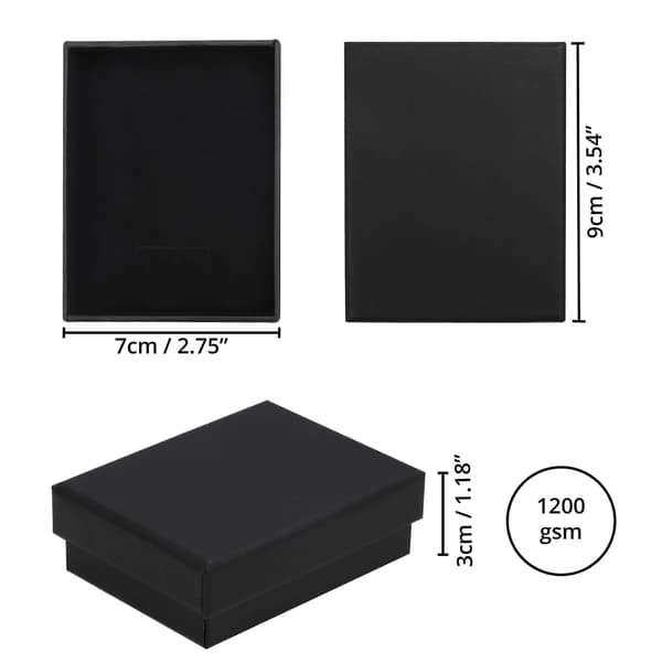 Black Cardboard Jewelry Boxes - 12-pack, 9x7x3cm Small Gift Box with Sponge Inside - Necklace and Ring Display