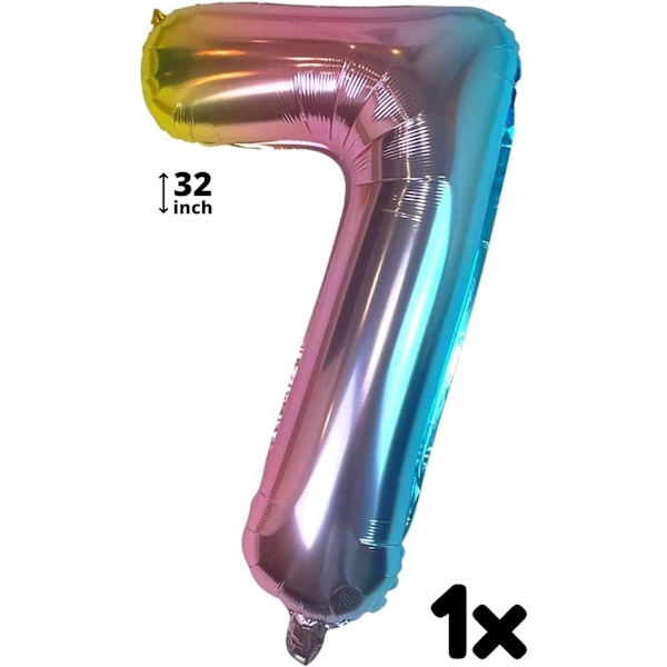 Enhjørning bursdagspynt - Nummer 5 ballong rosa gradient, enhjørning ballonger, enhjørning festdekorasjoner, enhjørning festutstyr 5. bursdagsfest